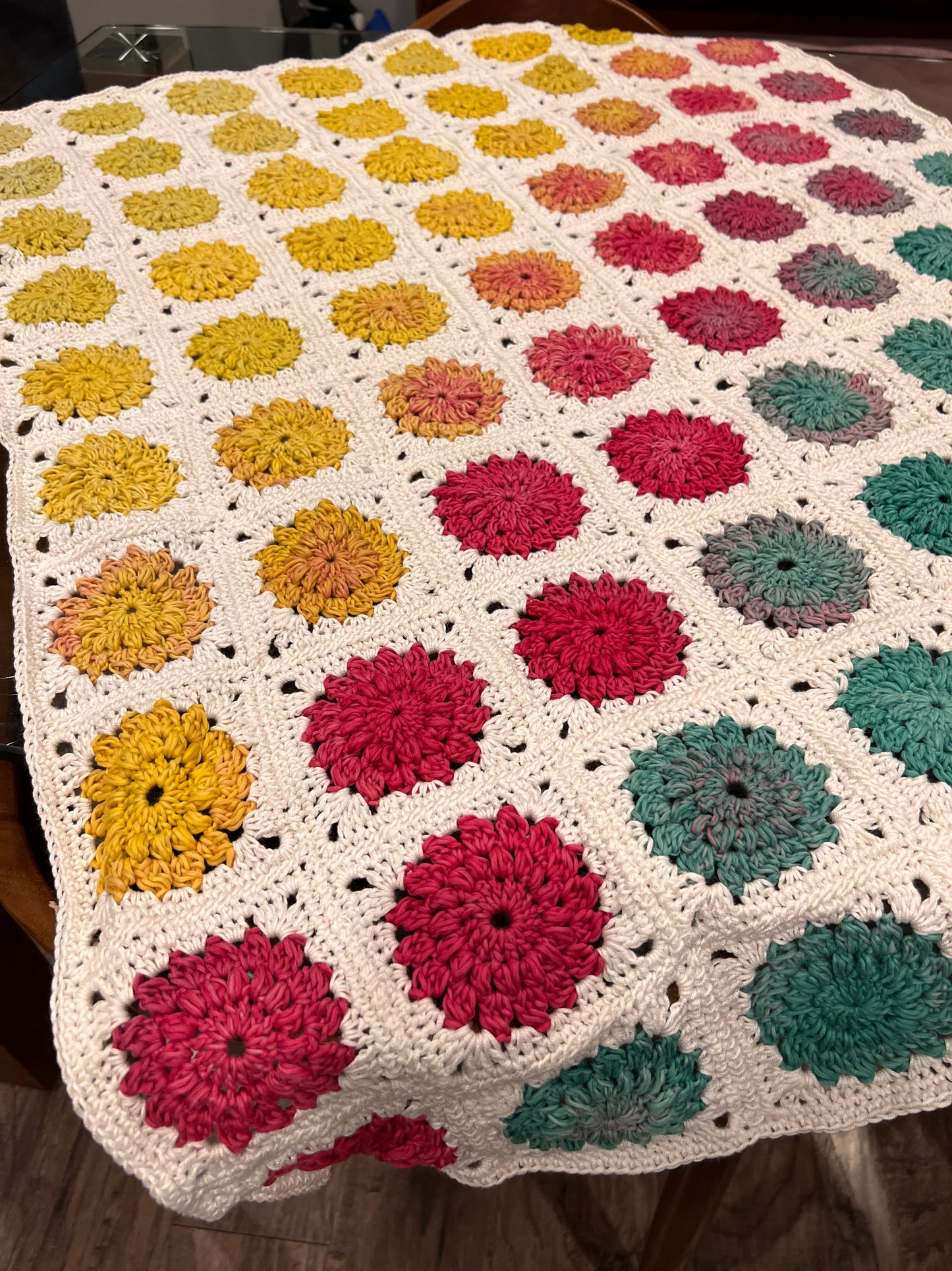 'Twister in Ombre' Crochet Throw 33" x 44"