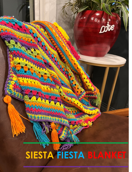 PDF PATTERN: Siesta Fiesta Crochet Throw Blanket